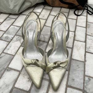 Green Ann Taylor sling back pumps